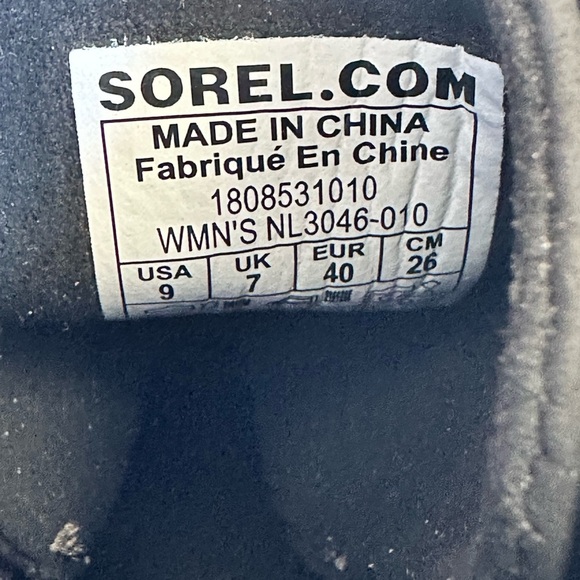 Sorel Lexie Wedge Boot Black Leather size 9 - Picture 9 of 11